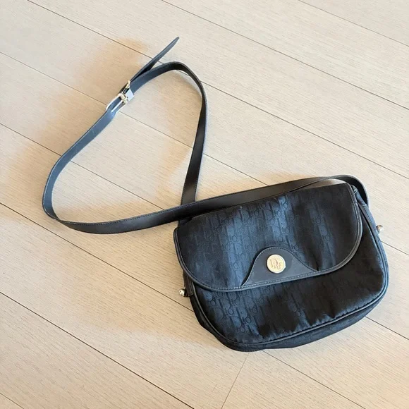 Vintage Dior Canvas Saddle Bag Crossbody - Picture 3 of 6